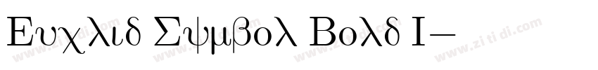 Euclid Symbol Bold I字体转换